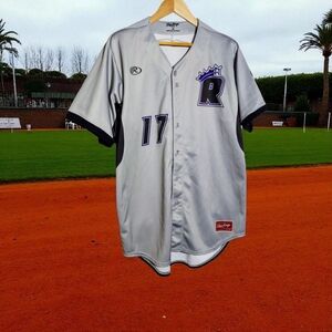 Rawlings Royals Crown Sz 48 Silver and Gray #17 Baseball Jersey